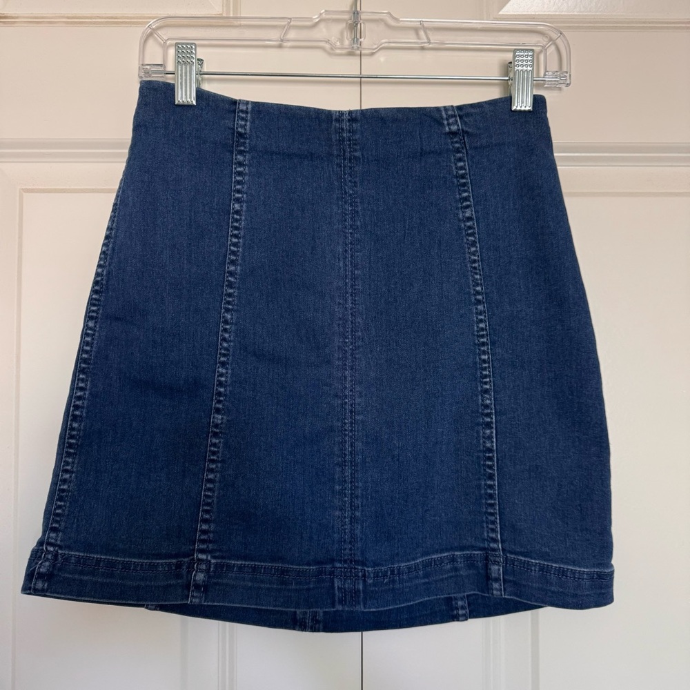 Free People Dark Blue A-Line Skirt